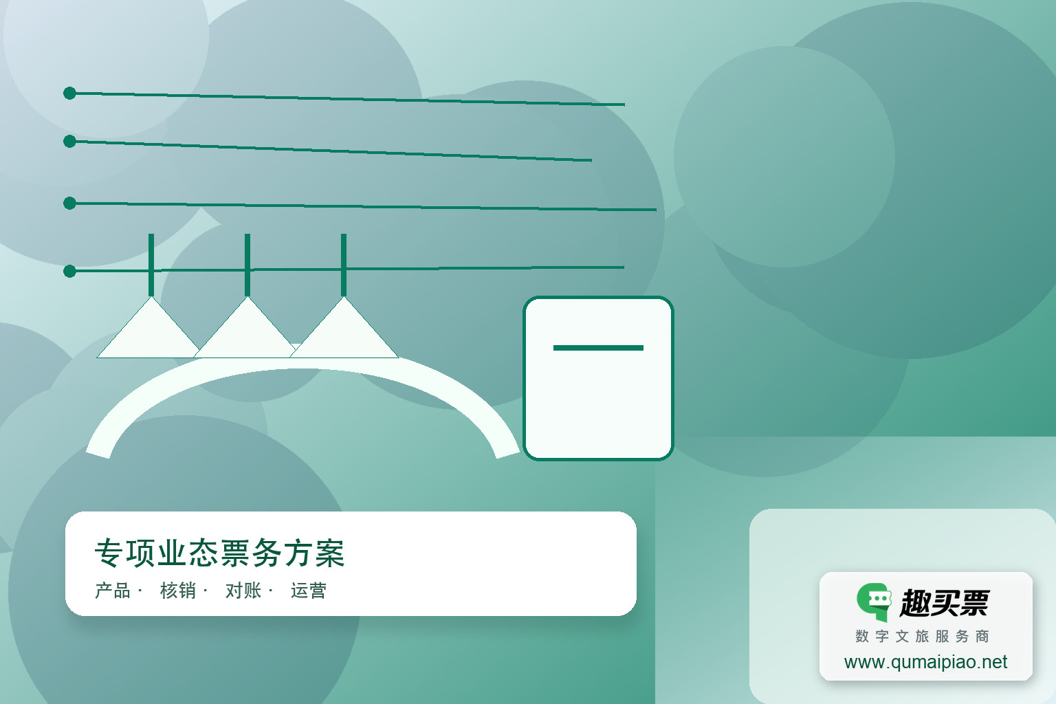 趣买票智慧系统提升滑雪装备租赁便利与效益主题封面,右下角含趣买票标识与官网网址