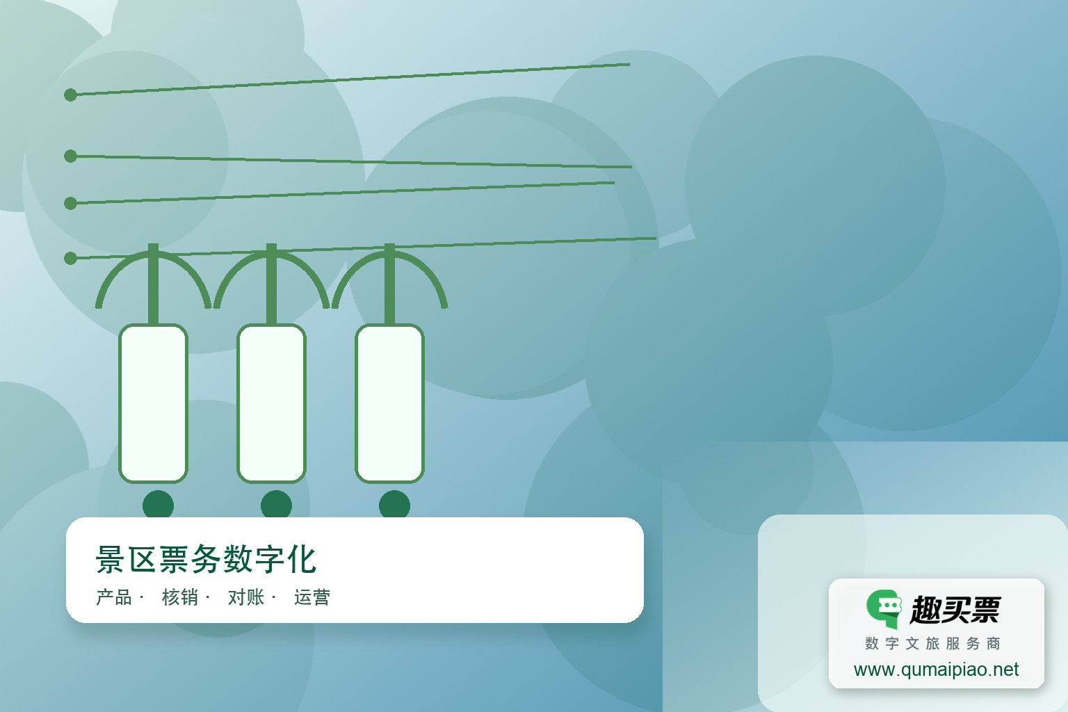 趣买票智慧系统:提升景区管理效率主题封面,右下角含趣买票标识与官网网址