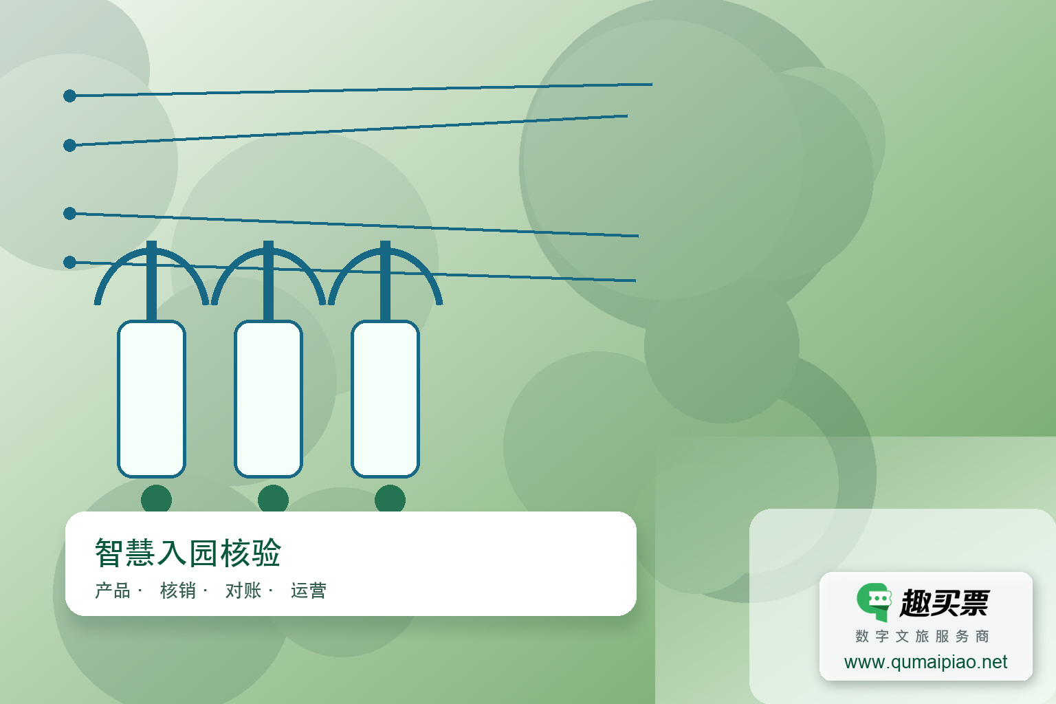 趣买票智慧系统提升景区检票效率主题封面，右下角含趣买票标识与官网网址