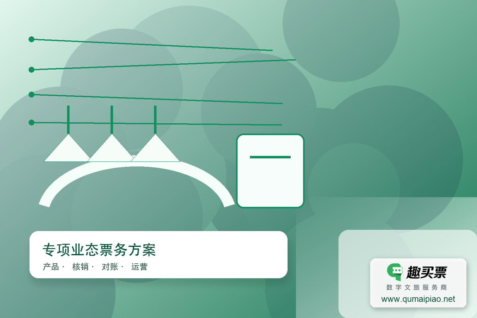 趣买票智慧系统:提升水上乐园运营效率主题封面,右下角含趣买票标识与官网网址