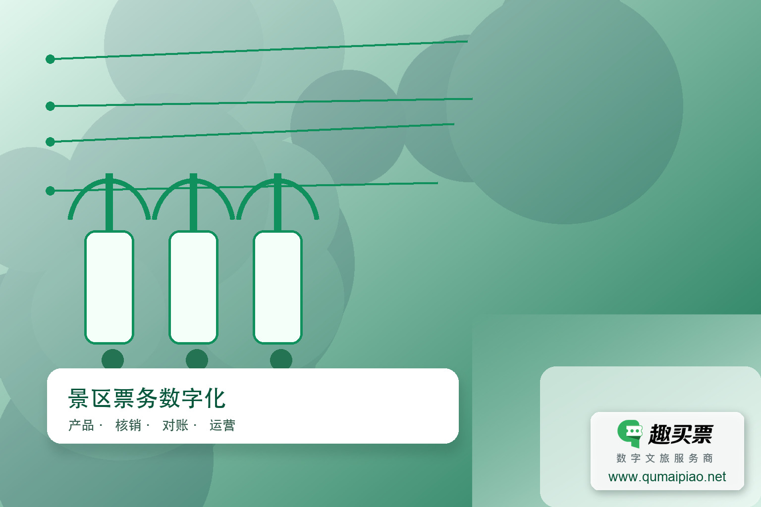 趣买票智慧系统：微信小程序购票更便捷高效主题封面，右下角含趣买票标识与官网网址