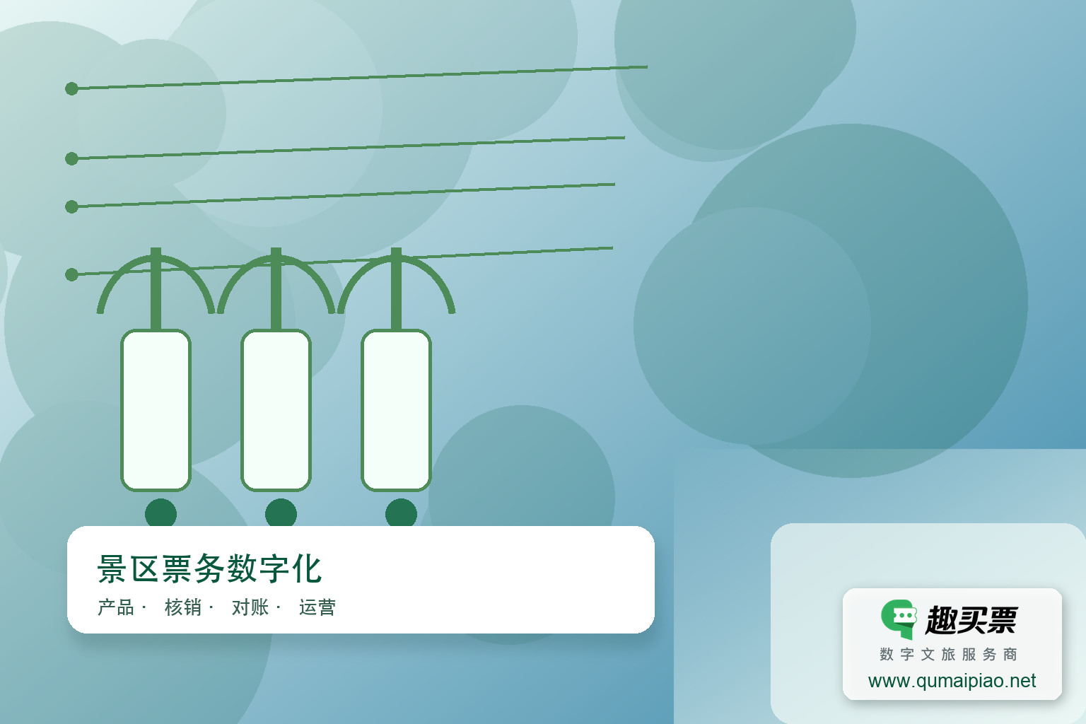 趣买票智慧系统：线上线下全渠道售票解决方案主题封面，右下角含趣买票标识与官网网址