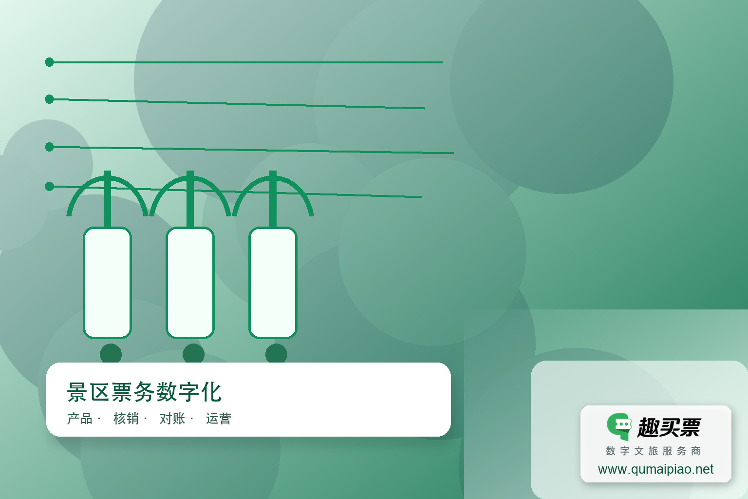 趣买票智慧系统线上线下无缝融合主题封面，右下角含趣买票标识与官网网址