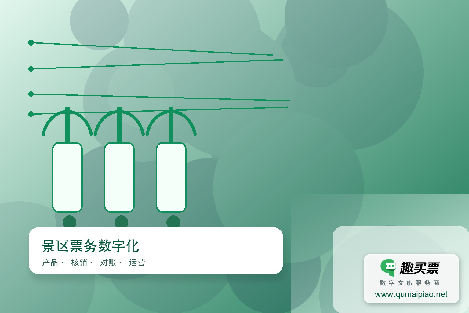 趣买票智慧系统，一票制管理，多项目优化主题封面，右下角含趣买票标识与官网网址