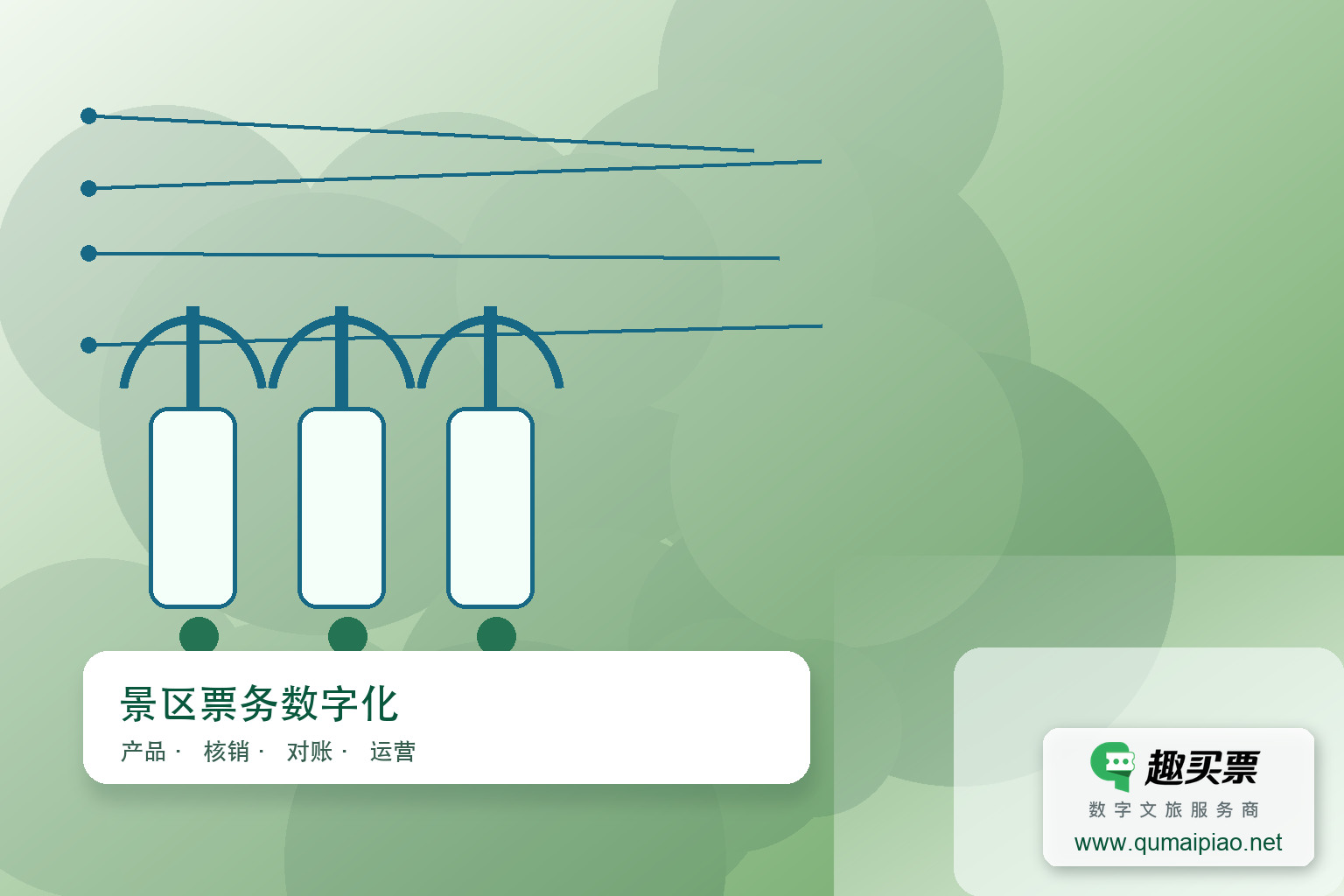 趣买票智慧系统:智能出行新体验主题封面,右下角含趣买票标识与官网网址