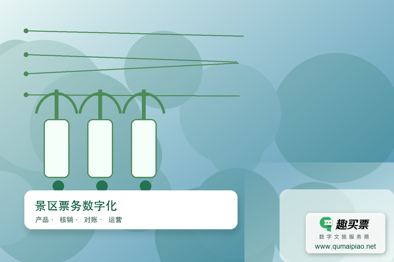 趣买票智慧系统：智能购票，畅游无忧主题封面，右下角含趣买票标识与官网网址