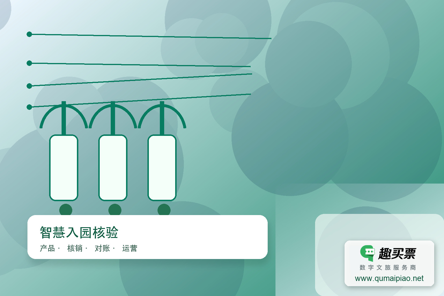 趣买票智慧系统:智能售票与检票,提升景区效率主题封面,右下角含趣买票标识与官网网址