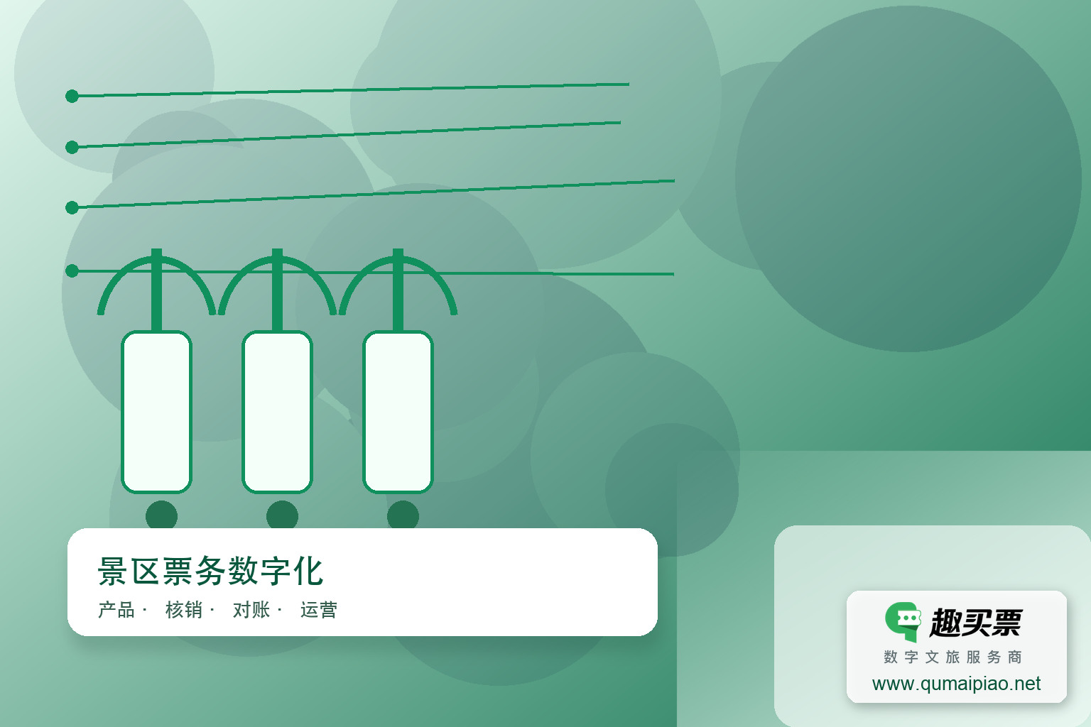 趣买票智慧系统，重塑景区智慧服务新形象主题封面，右下角含趣买票标识与官网网址