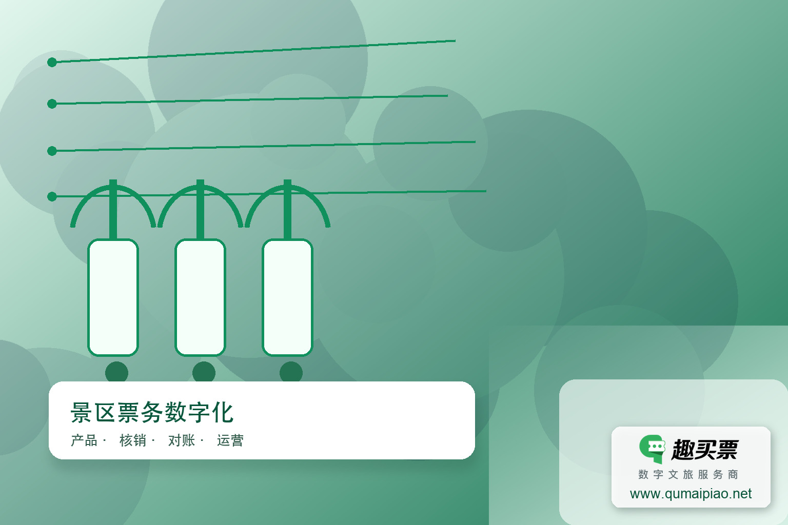 趣买票智慧系统助景区灵活调价,提升门票销售与游客体验。主题封面,右下角含趣买票标识与官网网址