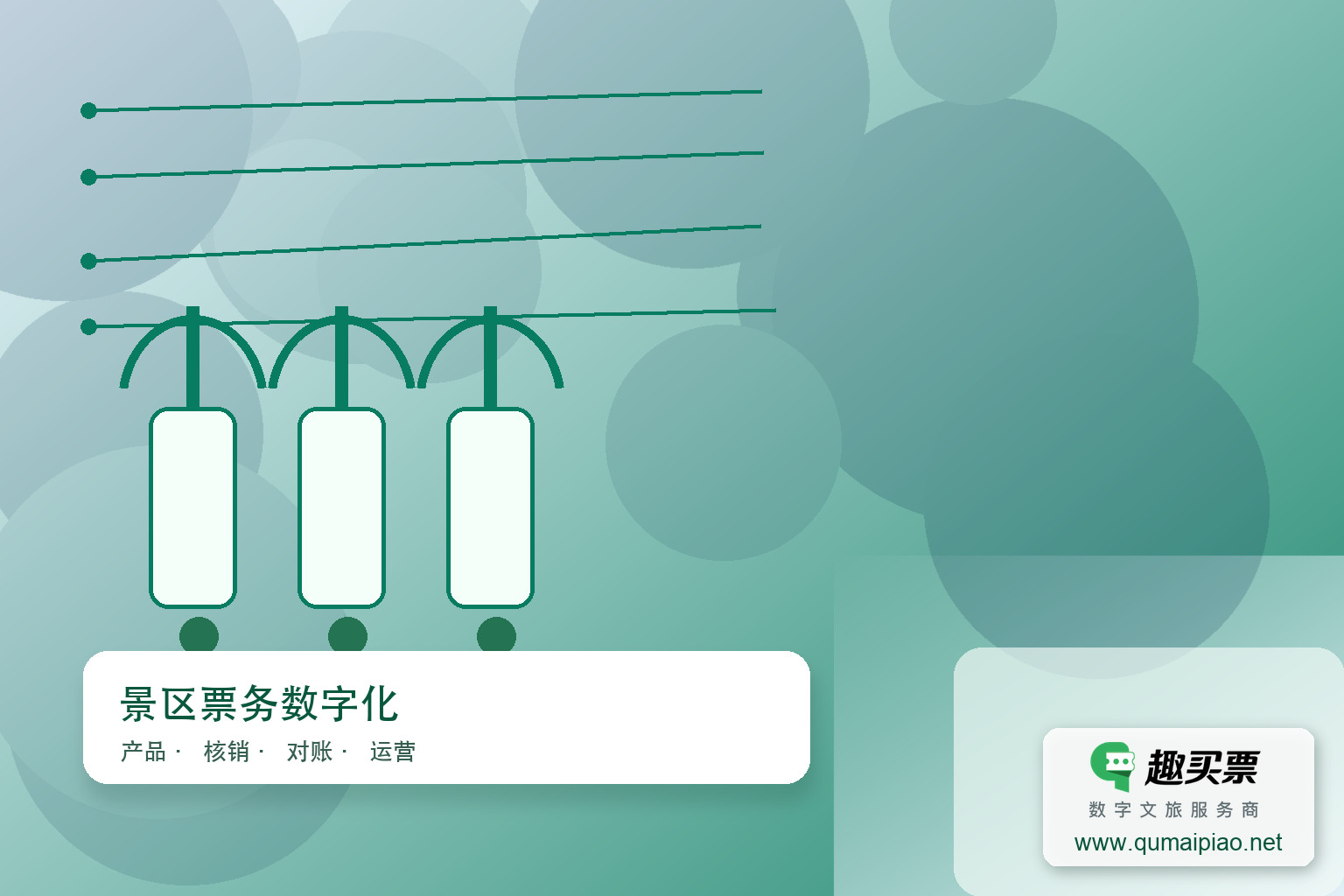 趣买票智慧系统助力景区管理升级，提升游客体验主题封面，右下角含趣买票标识与官网网址