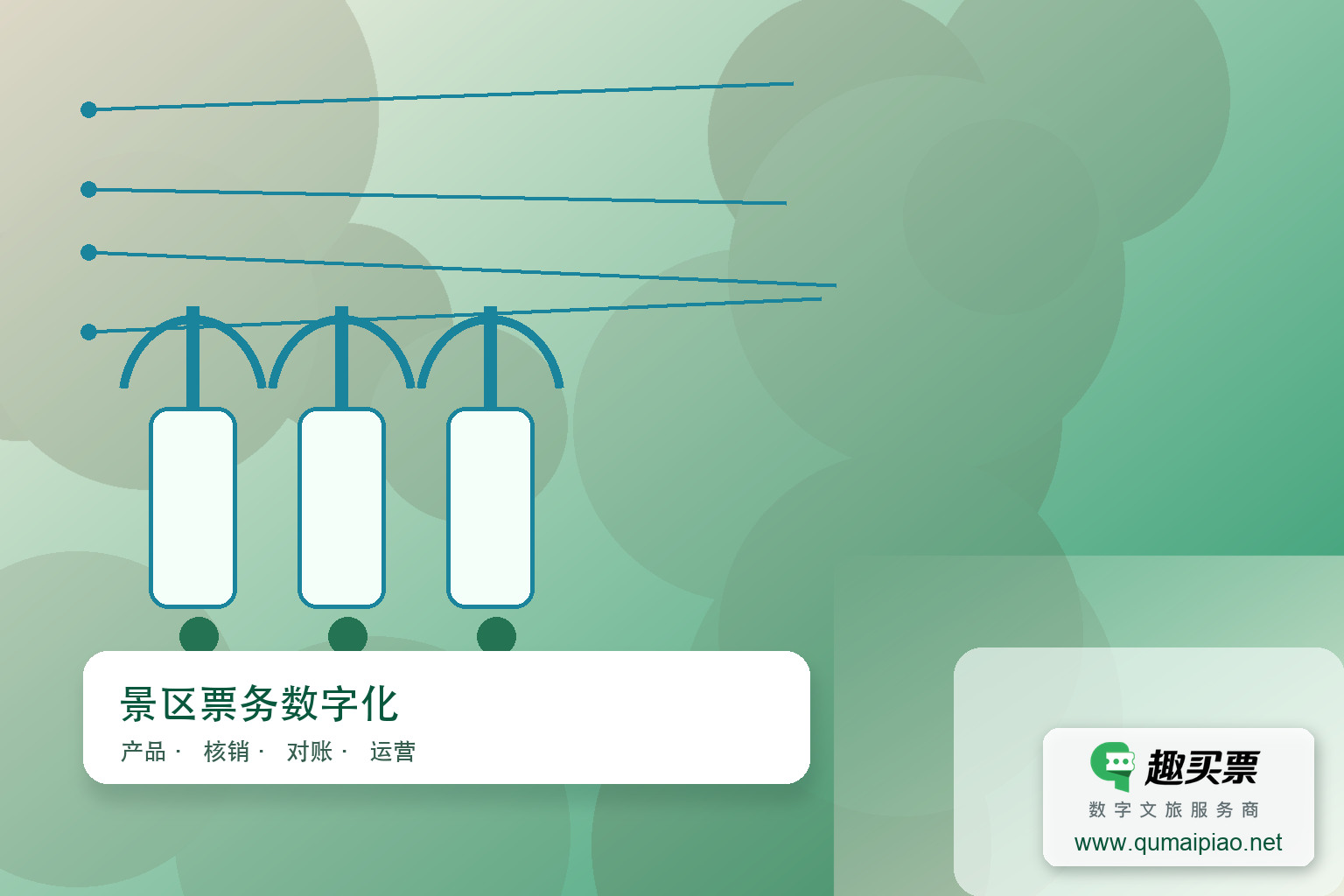 趣买票智慧系统，助中小景区破局新生主题封面，右下角含趣买票标识与官网网址