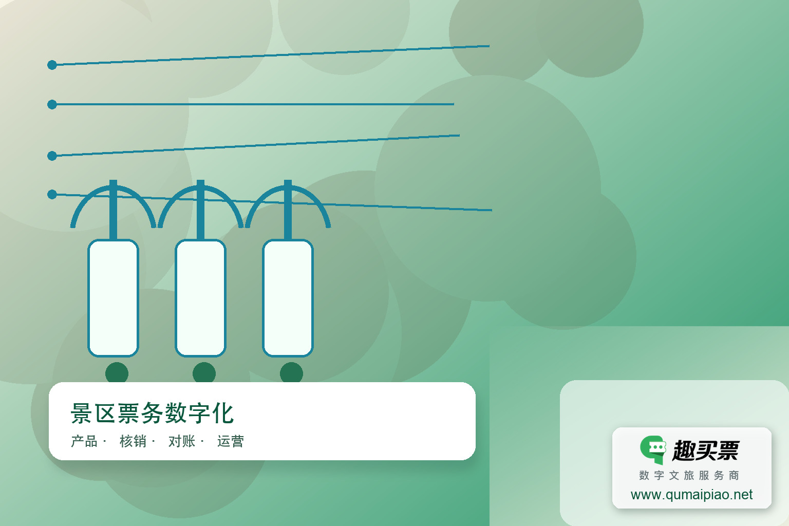 提升景区门票销售转化率的策略主题封面，右下角含趣买票标识与官网网址