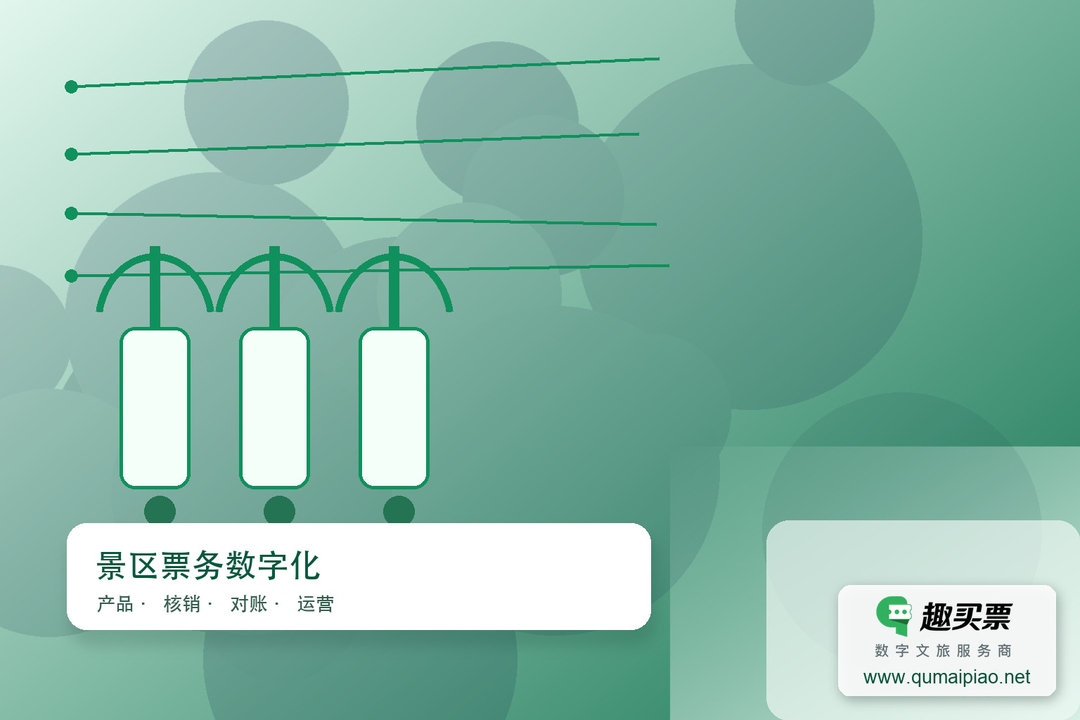 体验升级!高效智能易用的趣买票智慧系统主题封面,右下角含趣买票标识与官网网址