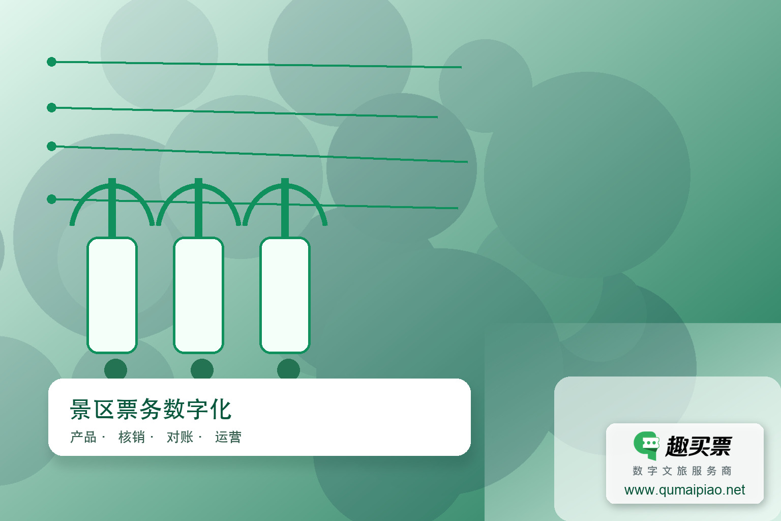 推荐广东趣买票科技公司开发旅游微信小程序!主题封面,右下角含趣买票标识与官网网址