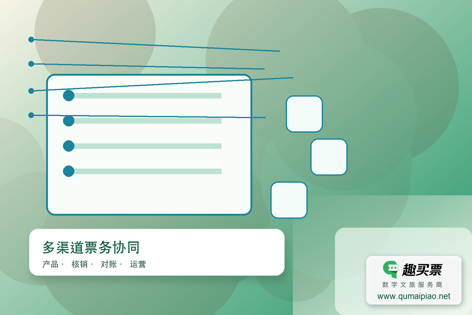 拓展分销渠道,激活周边客群主题封面,右下角含趣买票标识与官网网址