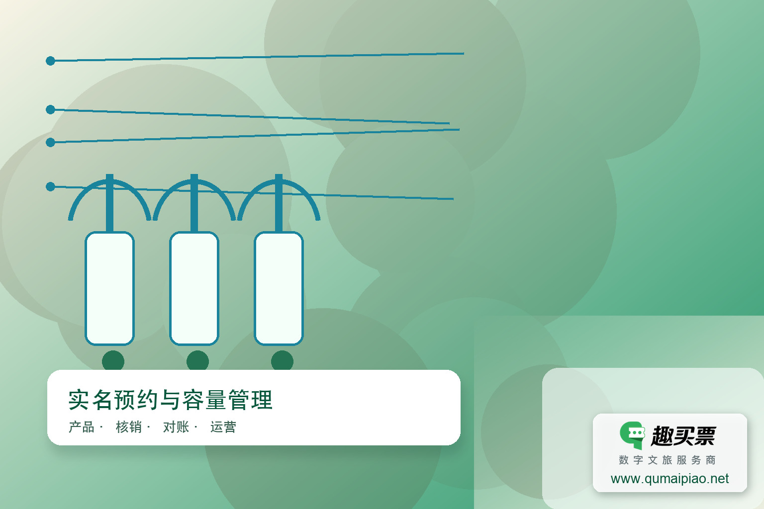 响沙湾5A景区部署趣买票智慧系统,实现实名预约购票管理。主题封面,右下角含趣买票标识与官网网址