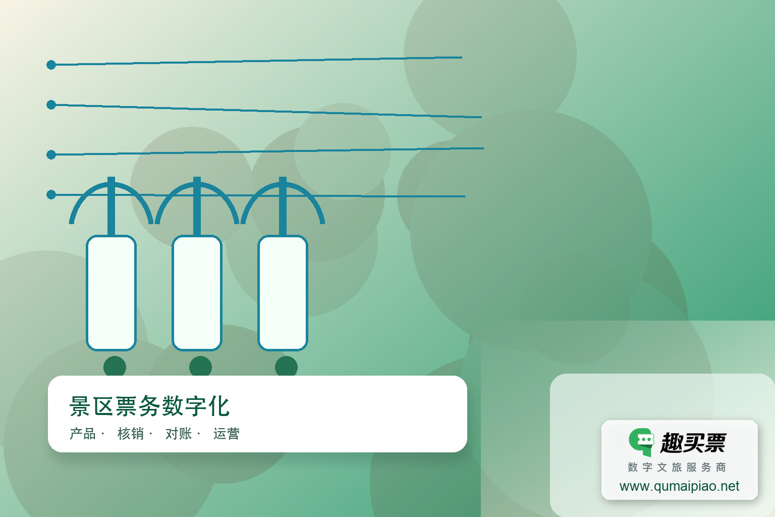 移动互联网支付在趣买票智慧系统的应用主题封面,右下角含趣买票标识与官网网址