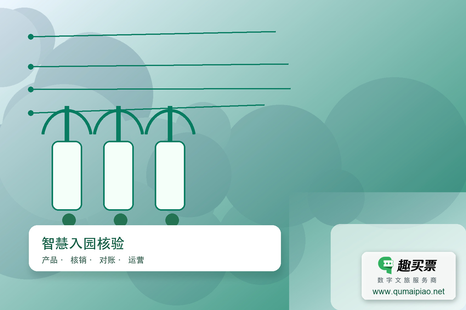 疫情催生智慧旅游，景区加速部署趣买票智慧系统，实现无接触便捷入园。主题封面，右下角含趣买票标识与官网网址