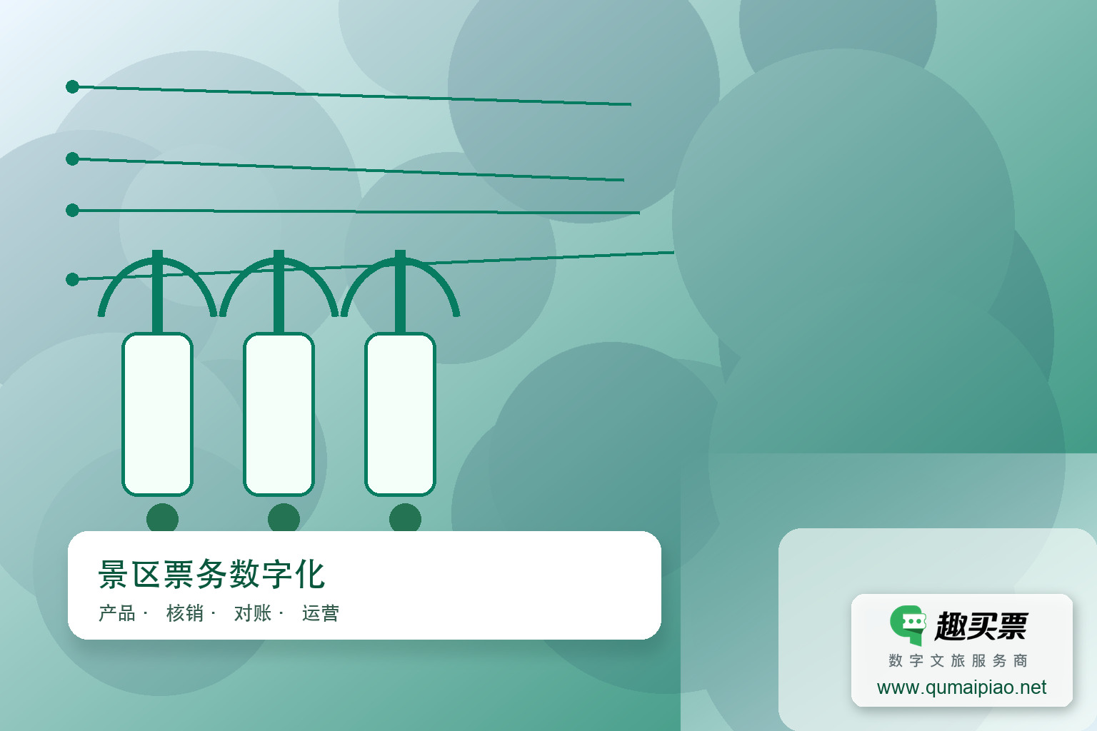 优化景区管理，升级趣买票智慧系统主题封面，右下角含趣买票标识与官网网址
