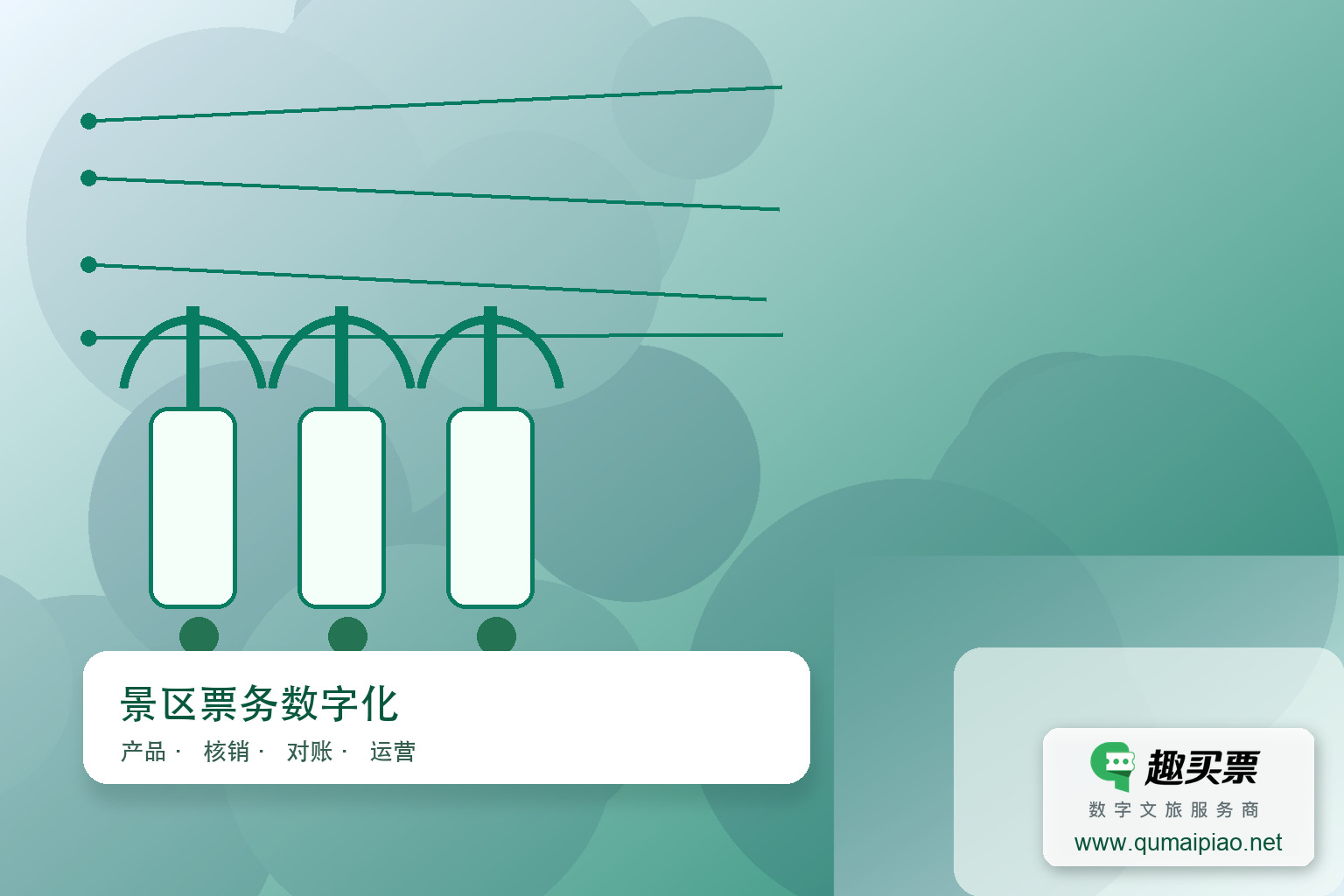 优化景区商户收银系统，统一结算提升效率主题封面，右下角含趣买票标识与官网网址