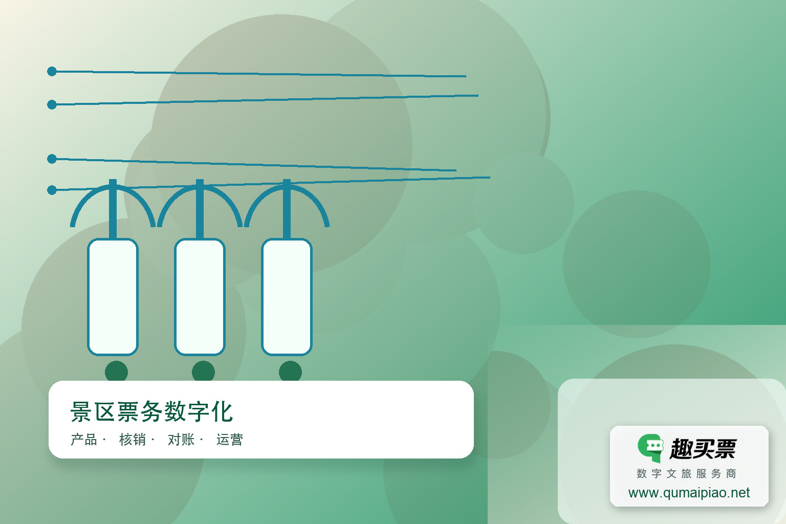优化景区售票流程,提升智慧管理效率主题封面,右下角含趣买票标识与官网网址