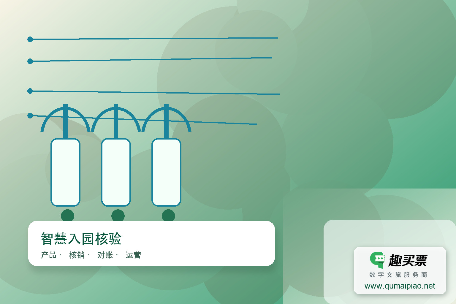 优化趣买票智慧系统，提升验票入园体验主题封面，右下角含趣买票标识与官网网址