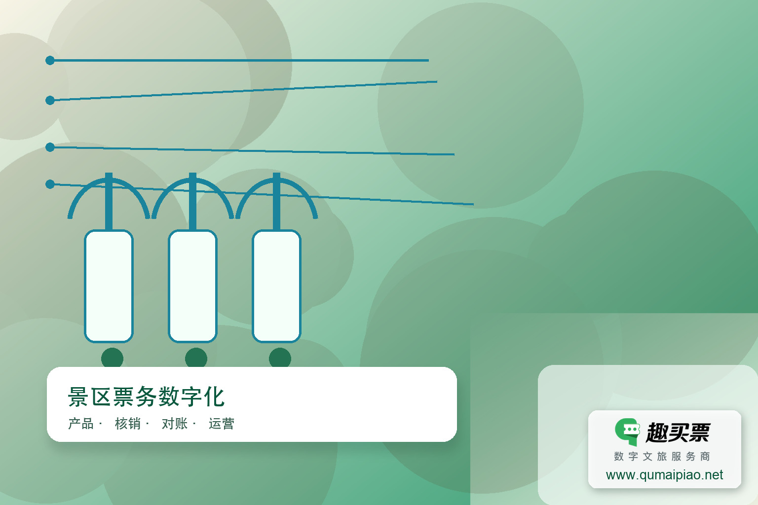 智慧窗口售票：融合传统服务与现代科技的景区门票体验主题封面，右下角含趣买票标识与官网网址