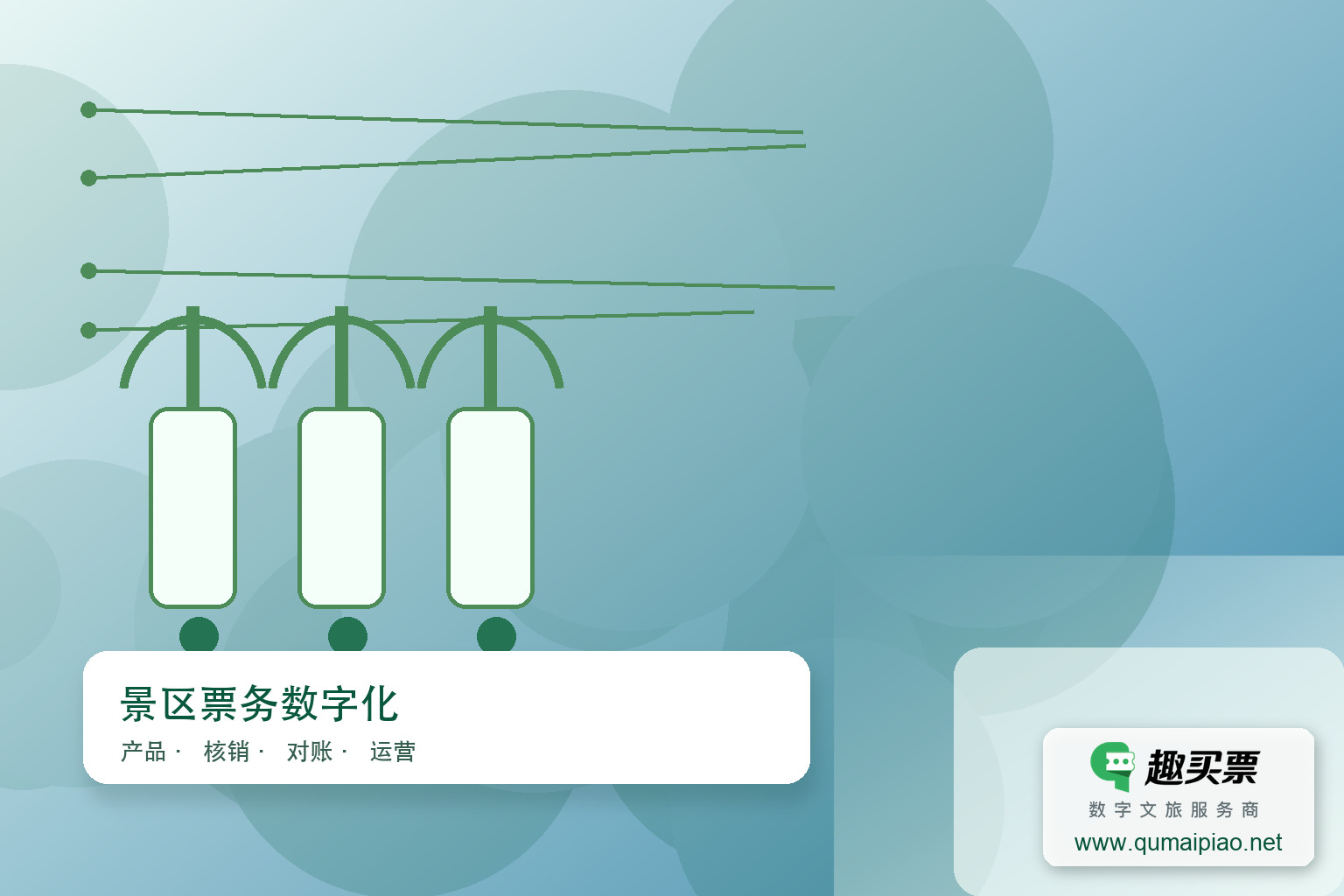 智慧订票革新传统购票体验主题封面，右下角含趣买票标识与官网网址