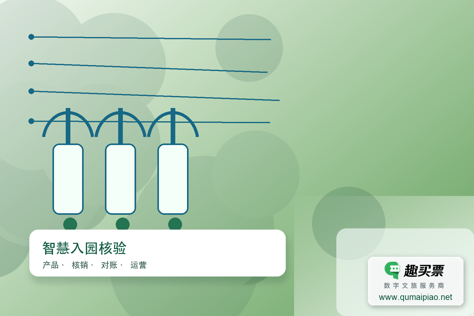 智慧观光车票务系统:扫码购票,畅游无忧主题封面,右下角含趣买票标识与官网网址
