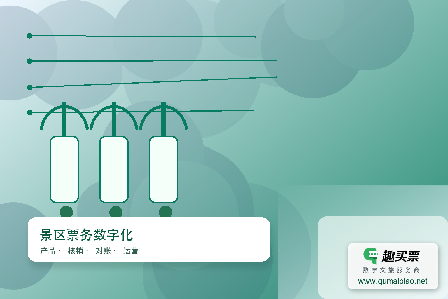 智慧景区导航:实时定位,畅游无忧主题封面,右下角含趣买票标识与官网网址