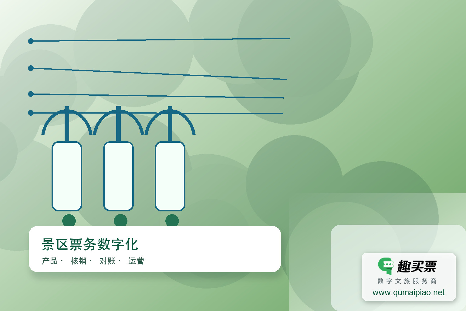 智慧景区：人工智能+趣买票智慧系统主题封面，右下角含趣买票标识与官网网址