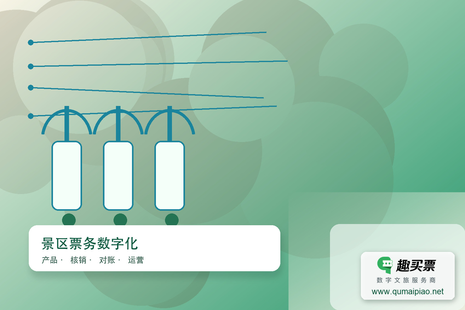智慧票务系统：公司、报价与费用解析主题封面，右下角含趣买票标识与官网网址