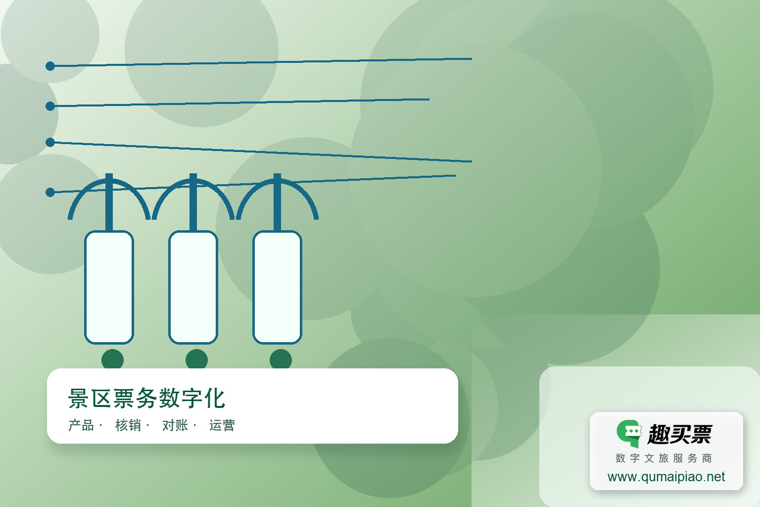智慧票务系统解决方案：红旗渠太行大峡谷景区主题封面，右下角含趣买票标识与官网网址
