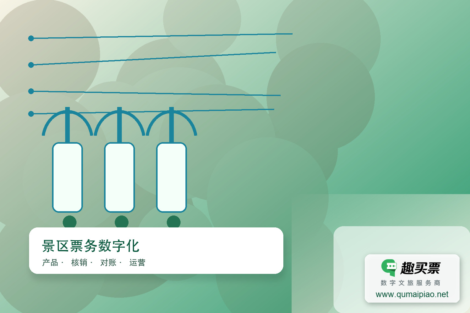智慧票务系统:软硬融合,高效运营主题封面,右下角含趣买票标识与官网网址