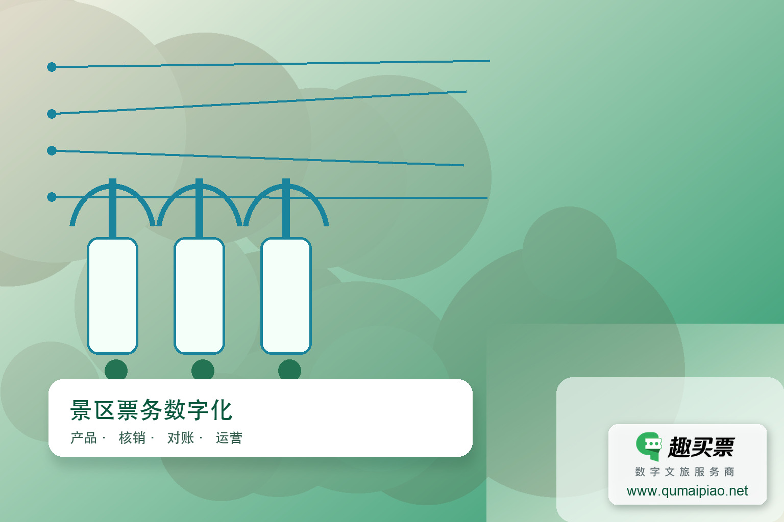 智慧票务新体验，趣买票系统赋能大槐树便捷游主题封面，右下角含趣买票标识与官网网址