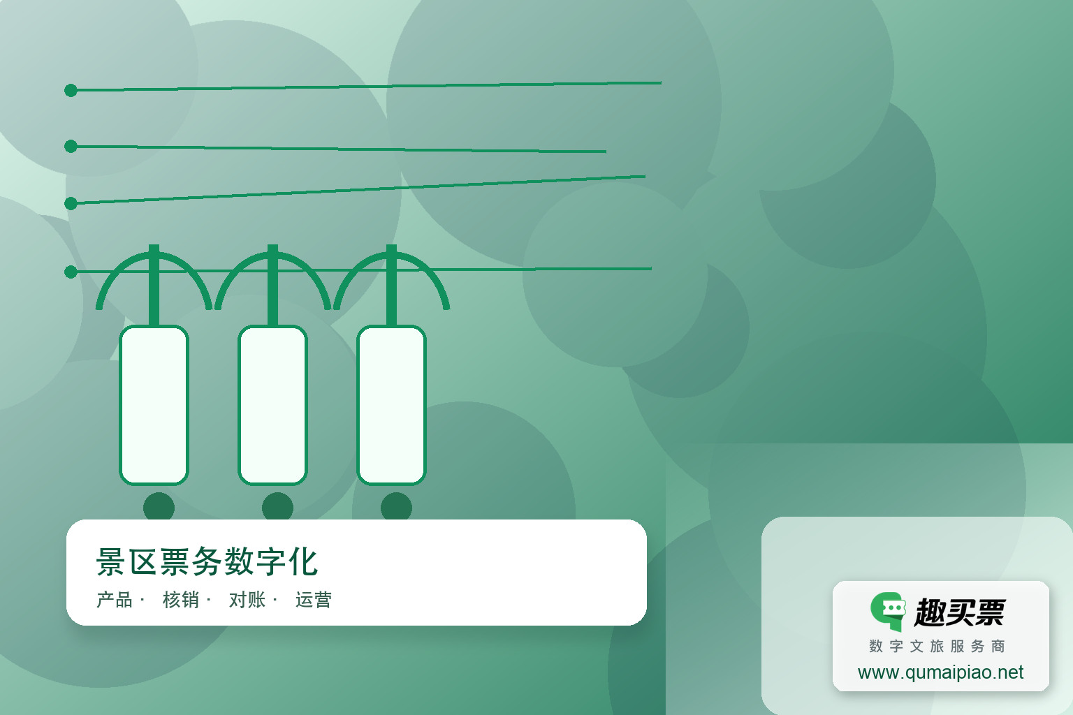 智慧票务新突破,智能核验快人一步主题封面,右下角含趣买票标识与官网网址