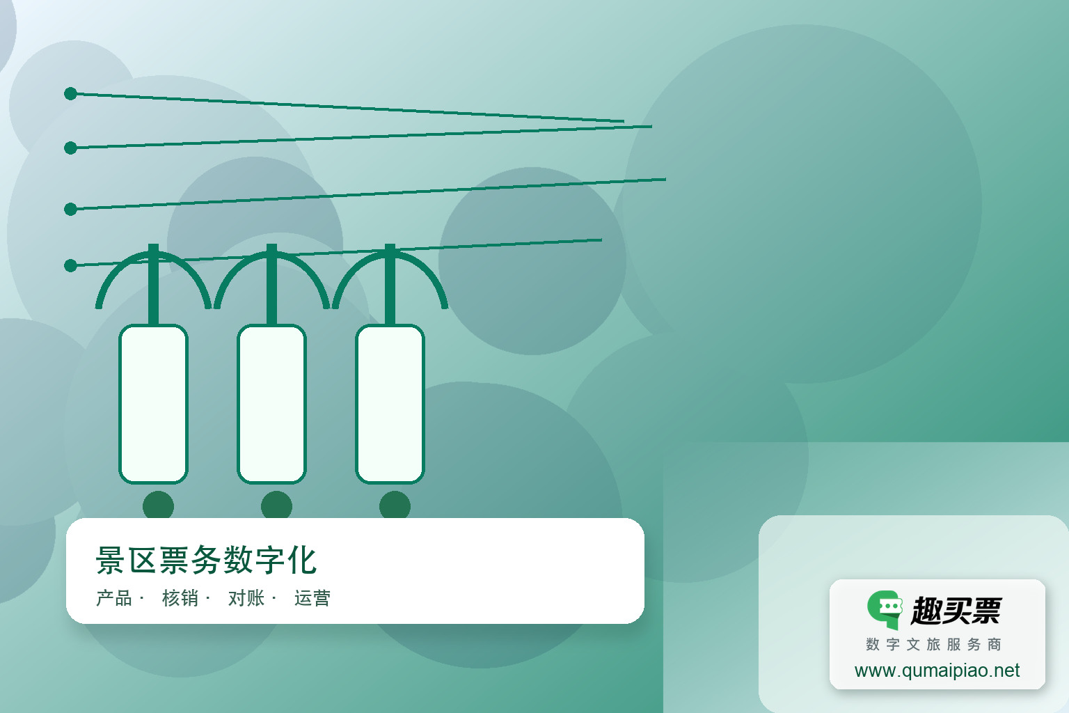 智慧票务转型:服务升级必经之路主题封面,右下角含趣买票标识与官网网址
