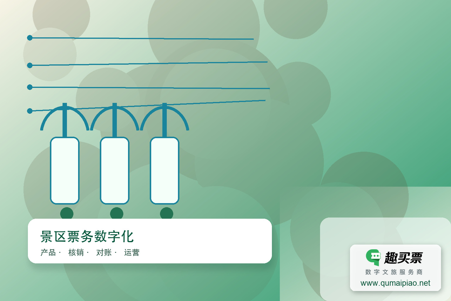 智慧系统革新旅游体验,无感支付引领便捷出行。主题封面,右下角含趣买票标识与官网网址