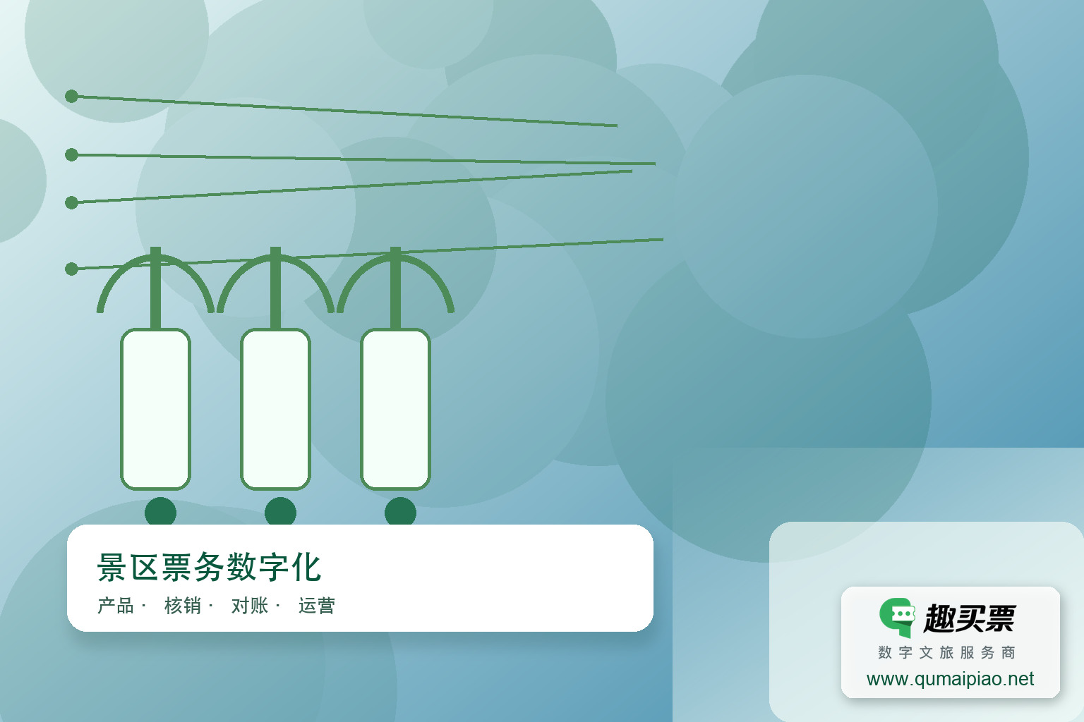 智慧系统重塑门票销售，提升体验与效率主题封面，右下角含趣买票标识与官网网址