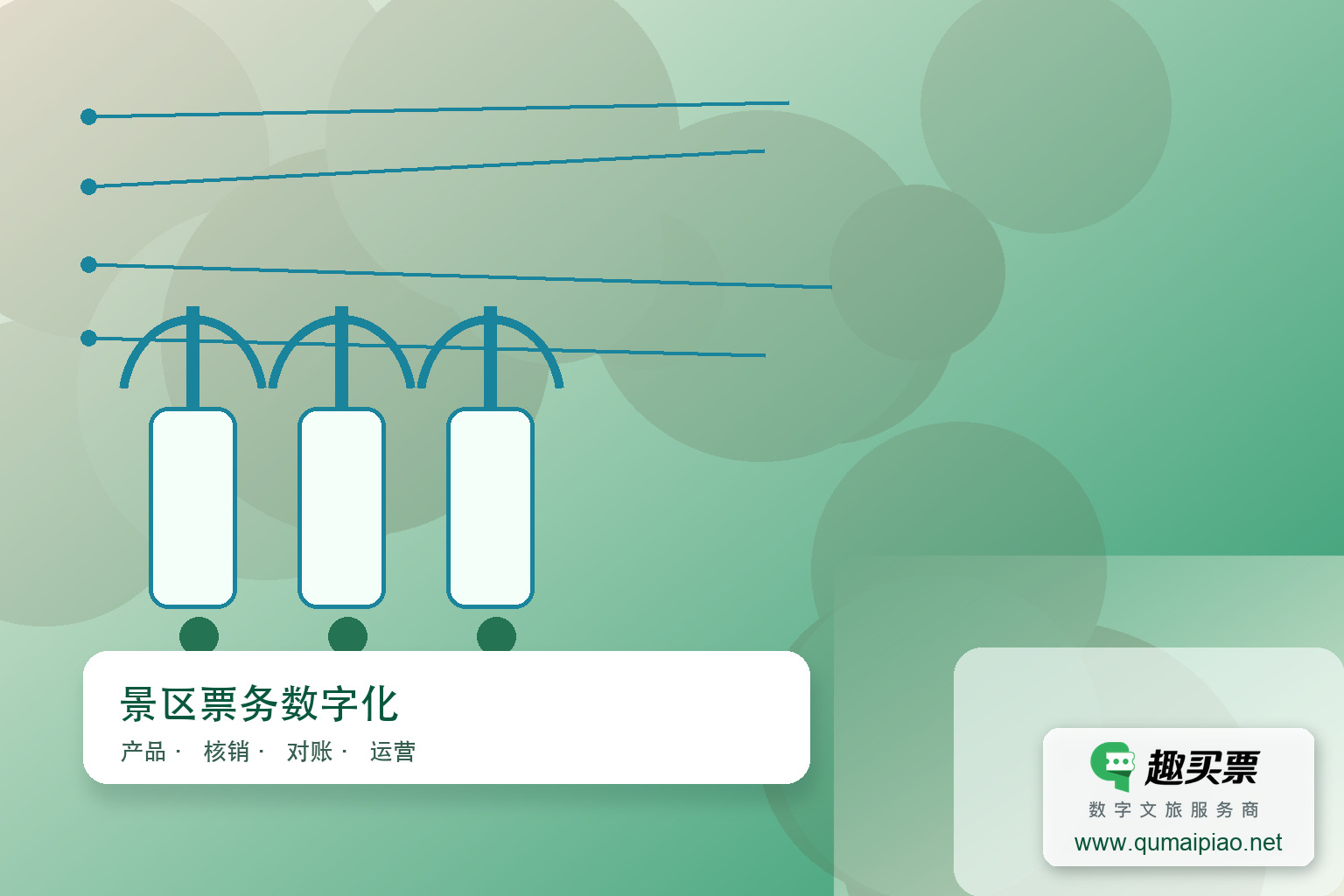 智能票务系统优化游泳馆运营主题封面，右下角含趣买票标识与官网网址