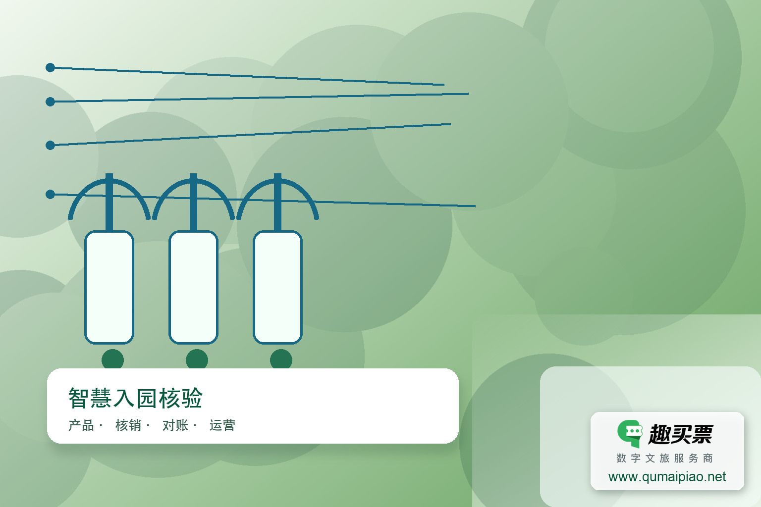 智能扫码刷卡，计时计次轻松租赁主题封面，右下角含趣买票标识与官网网址