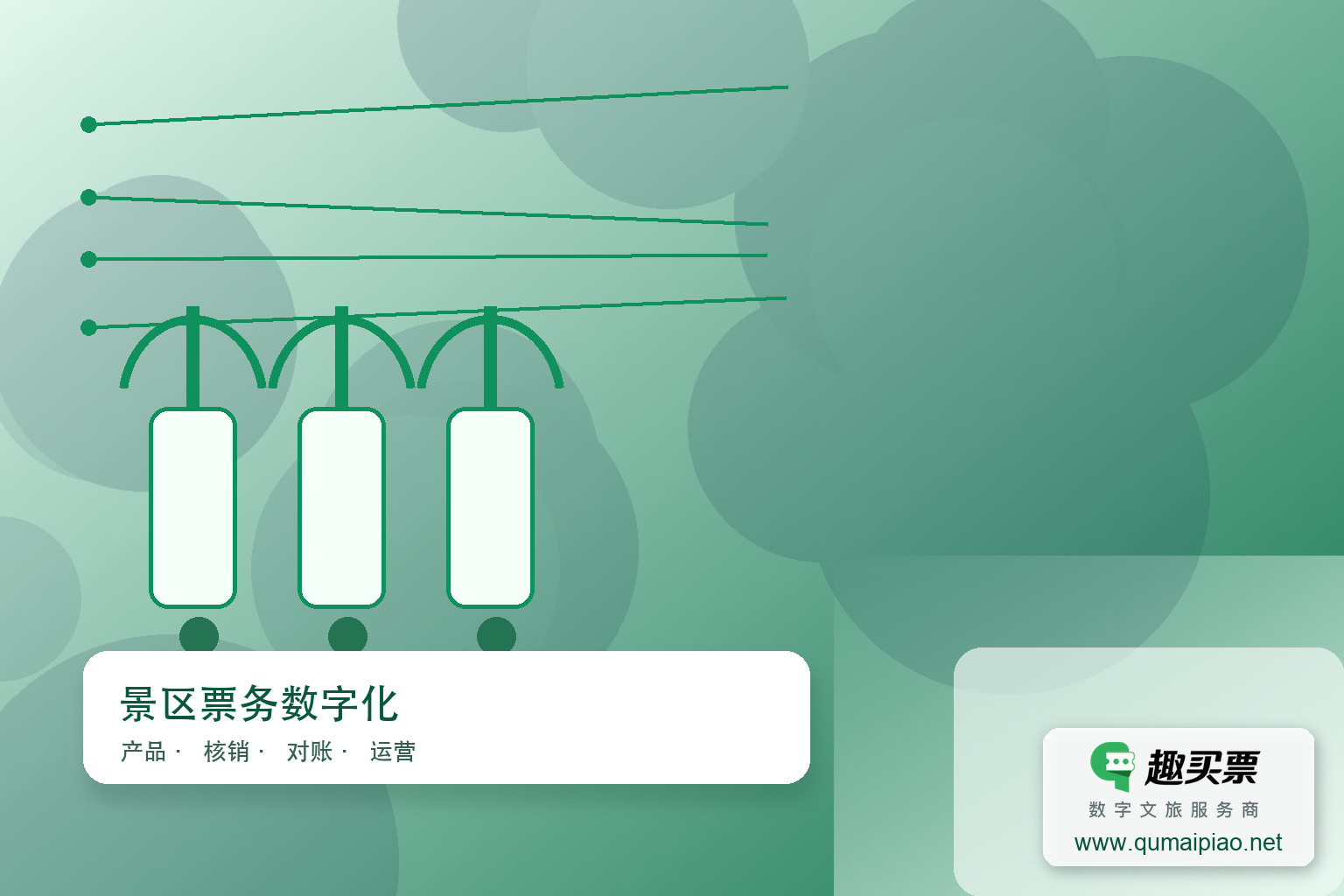 主题公园部署趣买票智慧系统主题封面,右下角含趣买票标识与官网网址